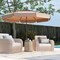 Polyester Solar LED 3-Tier Patio Umbrella with Tilt and 10x8.1 ft Shade